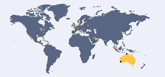 hoseco_map of distribution capabilities internationally